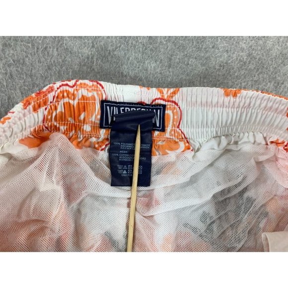 Vilebrequin Floral‎ Cotton Mesh Lined Swim Trunks (Men's 3XL) Orange - Picture 4 of 12